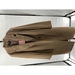 Quince Women's Italian Wool Classic Single-Breasted Coat Dark Camel M NEW